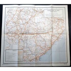 India Tour Road Map Of Central Region 1964
